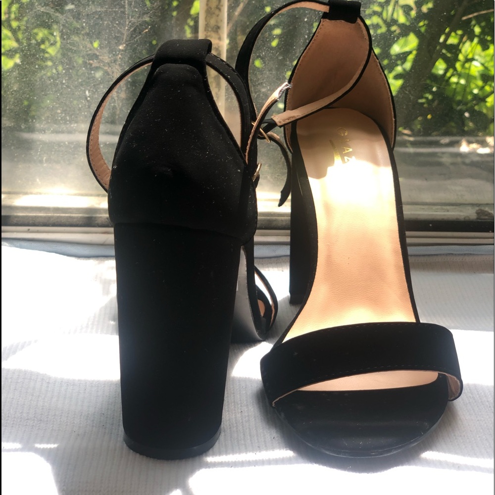 Black open toed heels